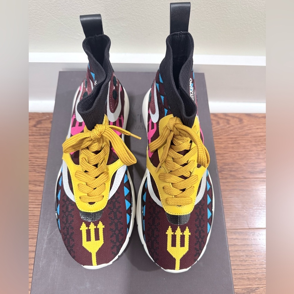 Valentino Garavani Multicolor Sneakers with Yellow Laces